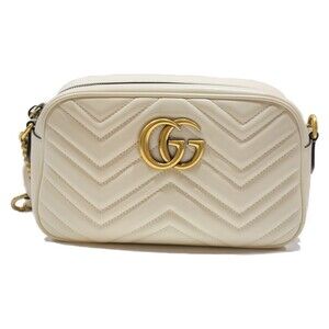 Gucci Bag GG Marmont White Leather Shoulder